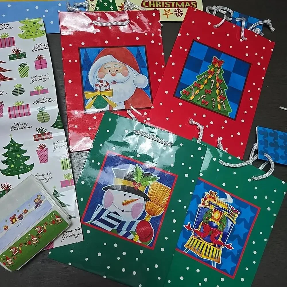 Lof of 8 Christmas Gift Bags for Presents
